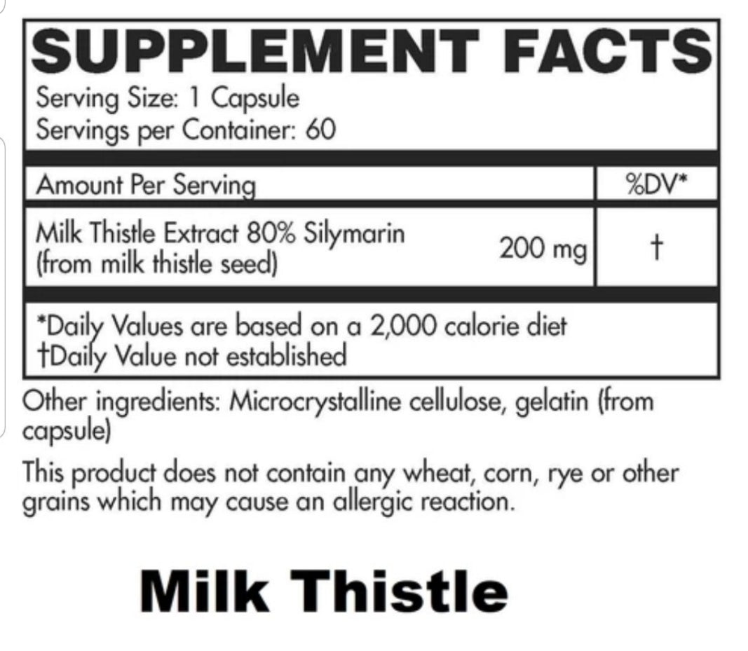 Milk Thistle 200 mg 60 caps ISHI Your Gerson Suppstore