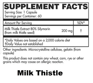 Milk Thistle 200mg 60 capsules